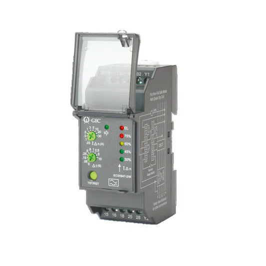 Lauritz Knudsen (Formerly L&T Switchgear Business) Earth Leakage Relay 30mA 220–415V AC DIN Mount – Cat No. 17G745GF2