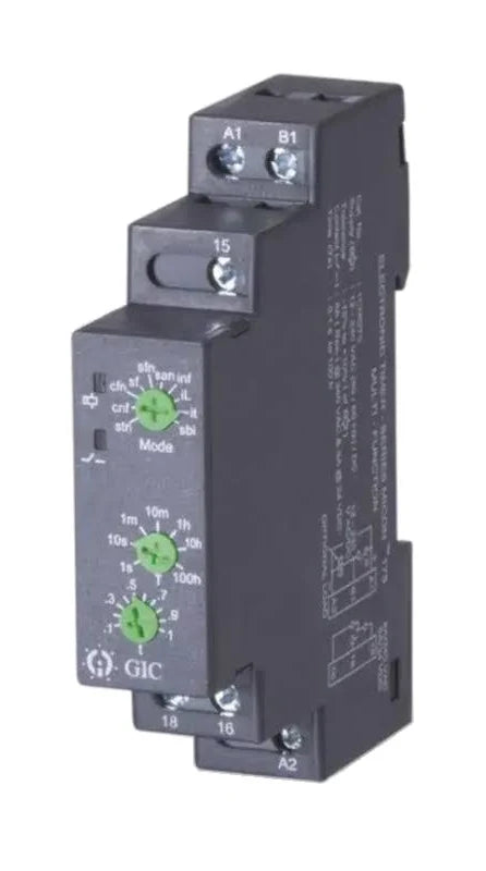Lauritz Knudsen (Formerly L&T Switchgear Business) Micon 175 Asymmetric ON/OFF Timer 0.1 Sec–100 Hrs 12–240V AC/DC 1 C/O – Cat No. 1CJDT0