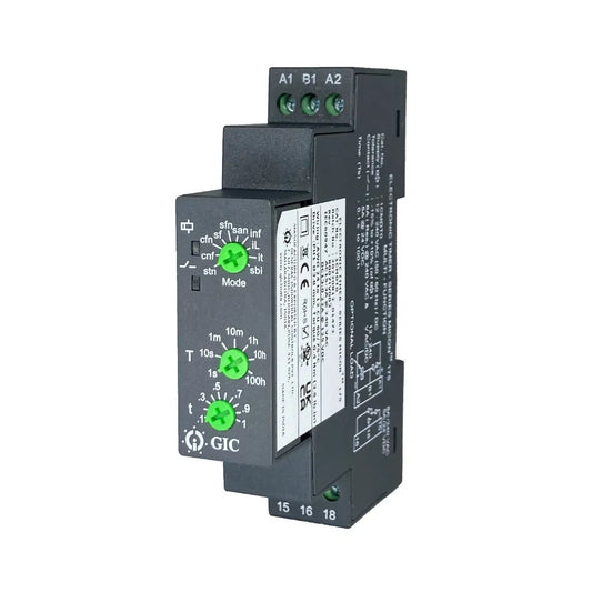 Lauritz Knudsen (Formerly L&T Switchgear Business) MFM Multifunction Timer 10 Functions 0.1 Sec–100 Hrs 12–240V AC/DC 1 C/O – Cat No. 1CMDT0