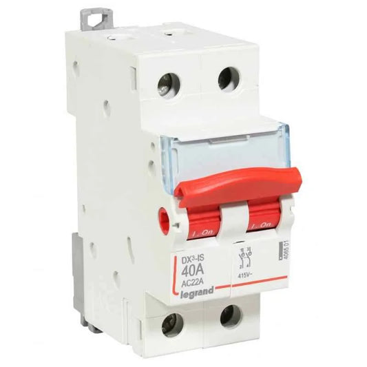 Legrand DX³ Isolator 63A Double Pole 240V for AC Applications up to 125A – 406502