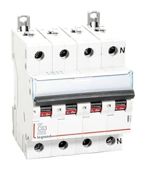 Legrand DX³ MCB 63A Triple Pole + Neutral (TPN) 415V AC – 408683