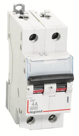 Legrand DX³ DC MCB 4A Double Pole 250V for DC Applications up to 63A – 408820
