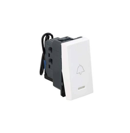 Legrand Arteor - 6A Bell Push SP 1 Way with Indicator 1 Module (Square White Mechanism)