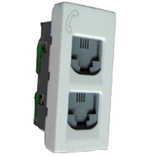 Legrand Arteor - Telephone Socket Double RJ11 1 Module (Square White Mechanism)