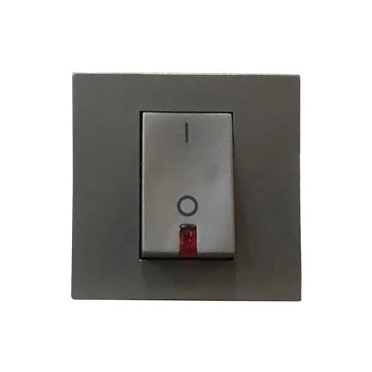 Legrand Arteor Switch 32A DP with Indicator 230V AC 2 Module – Magnesium (Cat No. 573612)