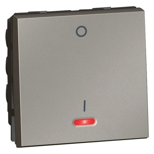 Legrand Arteor 20A Switch with Indicator DP 1Way 2Module Magnesium - 573654