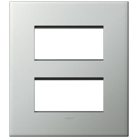 Legrand Arteor Plate+Frame 2X4M PEARL Aluminium - 575761