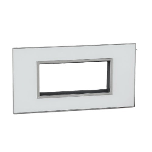 Legrand Arteor Cover Plate - 8 Module, Mirror White (Overmoulded Frame) 575754