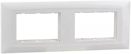 Legrand Britzy White Cover Plate - 6 Module with support frame 673496