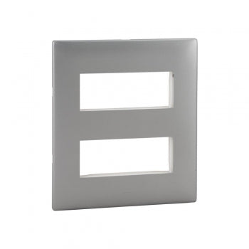 Legrand Mylinc Plate (S) Silver Alu. 8Module (2x4) - 676386