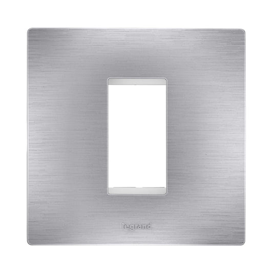 Legrand Lyncus Brushed Silver PLATE + FRAME 1Module - 677541