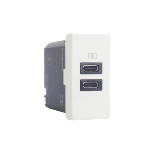Legrand Lyncus Twin USB Socket 3A Type-C + Type-C 15W 1 Module (Cat No. 677754)