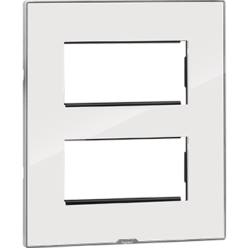 Legrand Myrius NEXTGEN PLATE+FRAME ICE WHITE 8Module (S) (2x4) - 679529