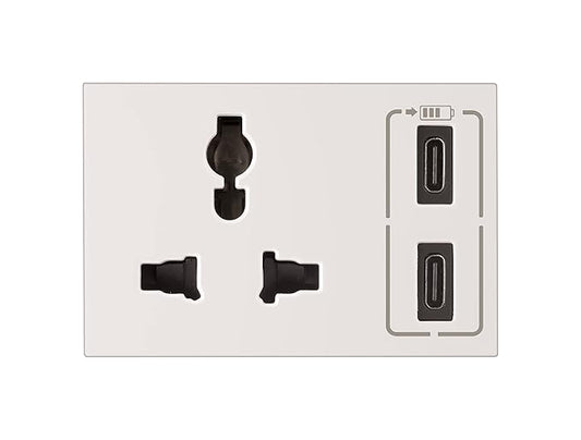Legrand Myrius NextGen Twin USB Charger Type-C + Type-C 15W Grey 1 Module (Cat No. 679854)