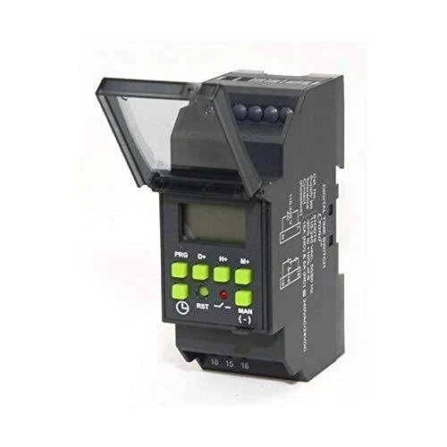 Lauritz Knudsen (Formerly L&T Switchgear Business) Crono Digital Time Switch 85–265V AC 1 C/O DIN Mount – Cat No. 67DDT0