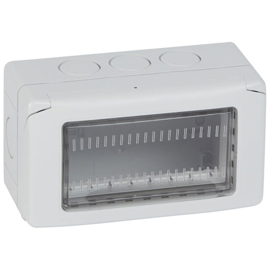 Legrand Grey Plexo box & adaptor with PVC membrane 4Module - 680614
