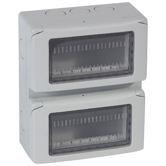 Legrand Grey Plexo box & adaptor with PVC membrane 8Module(2*4) - 680619