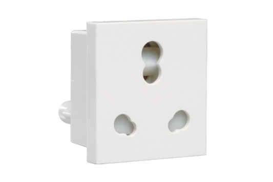 Havells Athena 10A-16A Heavy Duty Shuttered Socket Pure White | Modular Safety Socket with Glossy Finish