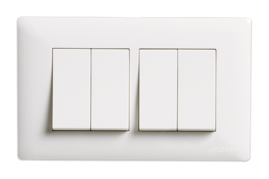 Havells Athena 4M Cover Plate Pure White | Modular Cover Frame with Glossy Finish