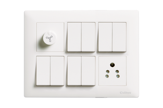 Havells Athena 12M Cover Plate Pure White | Modular Cover Frame with Glossy Finish
