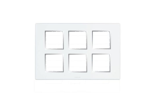 Havells Fabio Frameio 12M Front Plate White | Modular Cover Frame with Premium Chrome Finish Bezel
