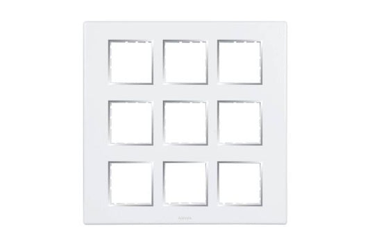 Havells Fabio Frameio 18M Front Plate White | Modular Cover Frame with Premium Chrome Finish Bezel
