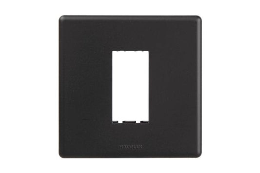 Havells Fabio 1M Front Plate Matt Black | Slim Modular Cover Frame with Front Loading Design