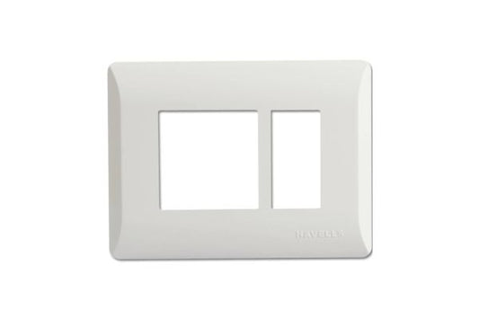 Havells Coral 3M White Plate AHLPLCWV03 | Pure White Glossy Cover Frame