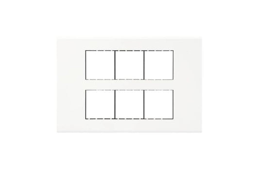 Havells Fabio 12M Outer White Plate | Glossy Modular Cover Frame for Switchboards