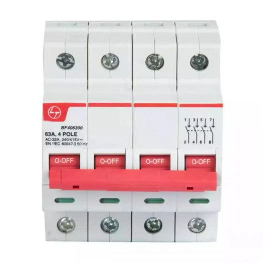 Lauritz Knudsen (Formerly L&T Switchgear Business) 80A FP Isolator – 10kA Four Pole – BF408000