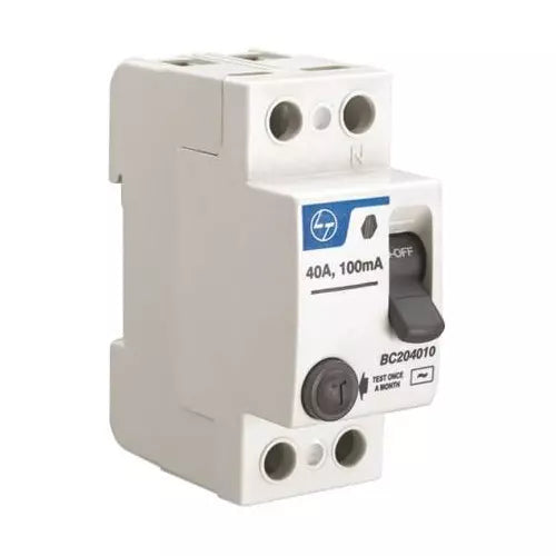 Lauritz Knudsen (Formerly L&T Switchgear Business) RCCB 25A DP 30mA – 10kA, Double Pole – Cat No. BG202503