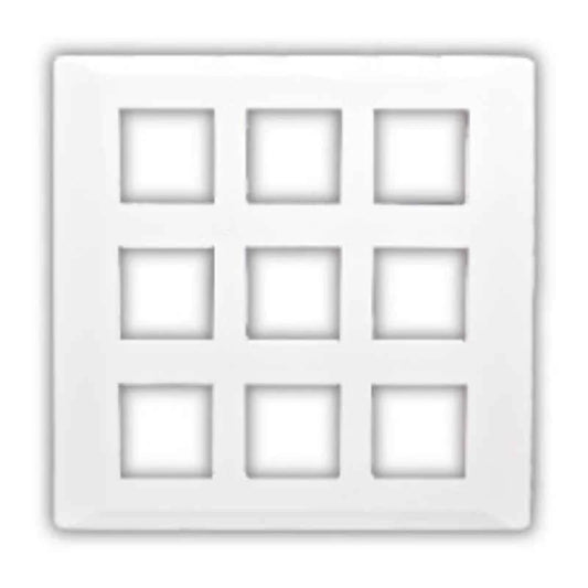 MKSR 18 Module Cover Plate + Grid Frame – White (CB91118FW00)