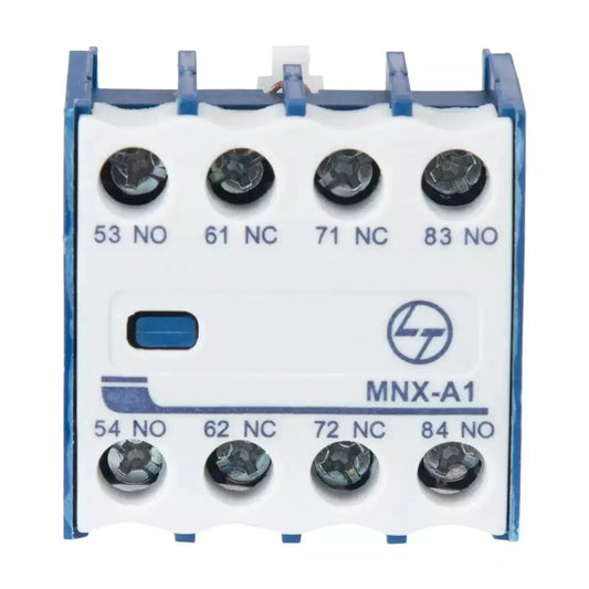 Lauritz Knudsen (Formerly L&T Switchgear Business) MNX A1 Add-On Auxiliary Contact Block 2NO+2NC, Front Mounting – Cat No. CS94114OOOO