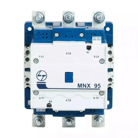 Lauritz Knudsen (Formerly L&T Switchgear Business) MNX 95 3 Pole Power Contactor 95A AC-3 240V with 2NO+2NC Aux – Cat No. CS94136BOOO