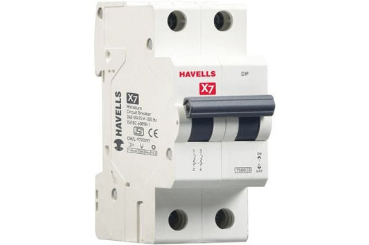 Havells X7 MCB DP 6A C Curve Double Pole DHMYCDPM006 | Industrial & Commercial Circuit Protection