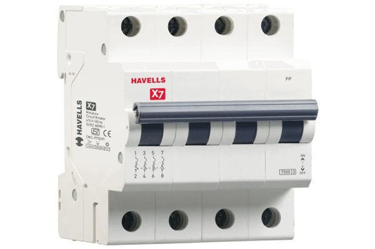 Havells X7 MCB FP 16A C Curve Four Pole DHMYCFPM016 | Industrial & Commercial Circuit Protection