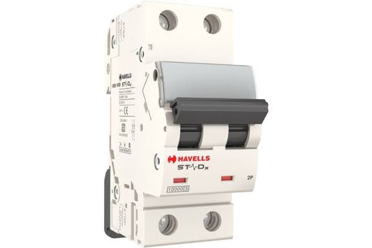 Havells DP C Curve MCB 6A Double Pole DHMZCDPF006 | Motor & Inductive Load Circuit Protection