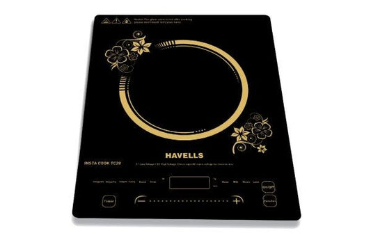 Havells Insta Cook TC20 Induction Cooktop GHCICDRK120 2000W | 9 Cooking Menus with Copper Coil