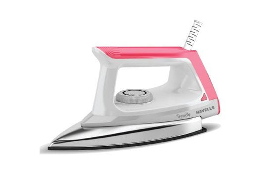 Havells Trendy Dry Iron GHGDICFW075 750W | Greblon Non-Stick Soleplate with Steel Cover Body
