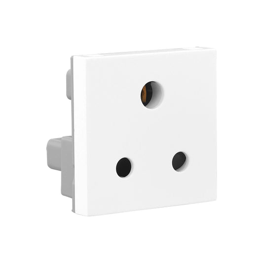 Legrand Allzy 3Pin Round Socket with Shutter 6A 2Module White - 681124