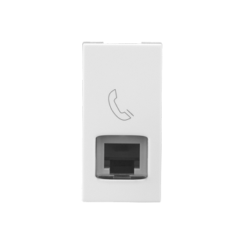 Legrand Allzy RJ11 Telephone Socket with Shutter 1Module White - 681130