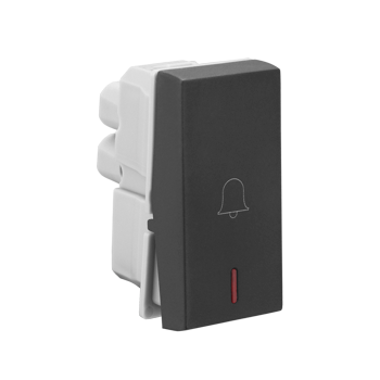 Legrand Allzy Bell Push Matt Black 6A 1Way with Indicator 1Module - 681210