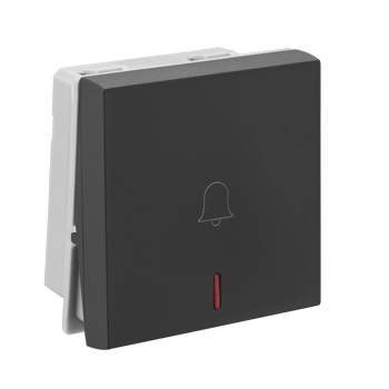 Legrand Allzy Bell Push Matt Black 6A 1Way with Indicator 2Module - 681214