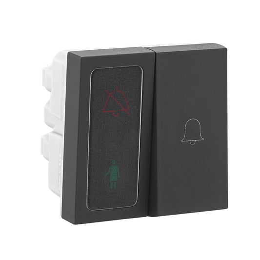 Legrand Allzy DND & CMR Indicator with Bell Push 6A External Unit Matt Black 2Module - 681249