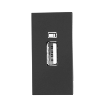 Legrand Allzy USB Charger Matt Black 1500mA Type A 1Module - 681252