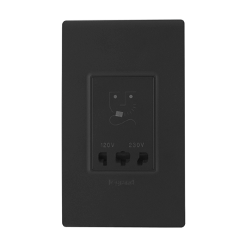 Legrand Allzy Shaver Socket with Plate Matt Black 120/230V AC 4Module - 681255