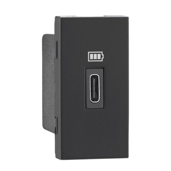 Legrand Allzy USB Charger Matt Black 1500mA Type-C 1Module - 681271