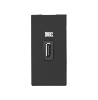 Legrand Allzy USB Charger Matt Black 1500mA Type-C 1Module - 681271