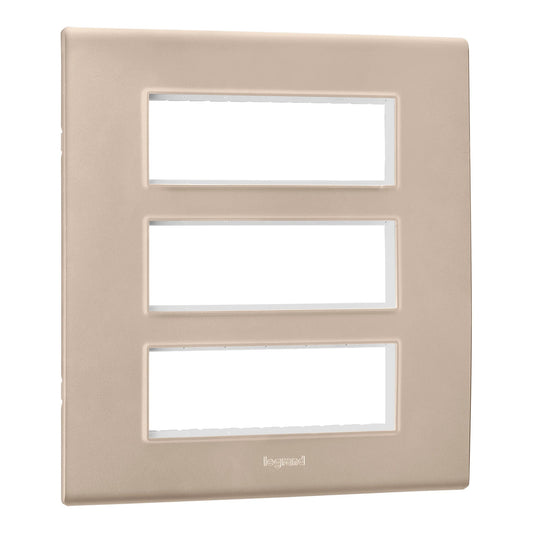 Legrand Allzy Plate & Frame Aluminium Champagne 18Module - 681354