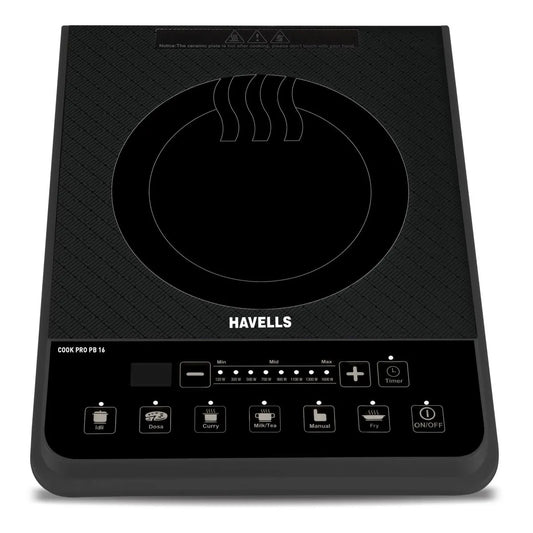 Havells Cook Pro PB 16 Induction Cooktop 1600W with Auto Pan Detection & Intelligent Programmes (Cat No. 1774524088-5)